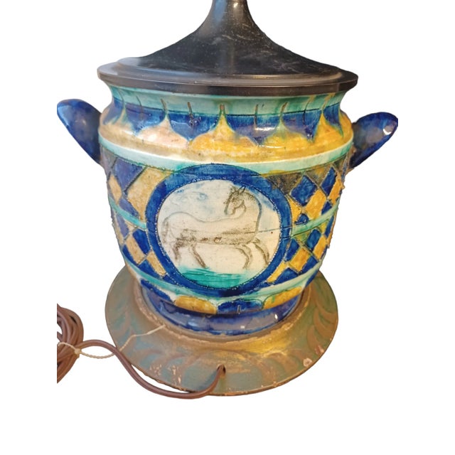 Vintage Italian Pottery Lamp in the Bitossi Style For Sale - Image 4 of 6