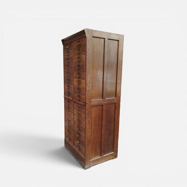 Vintage Danish Archive Filing Cabinet in Oak from Silkeborg Møbelfabrik, 1920s For Sale - Image 4 of 14