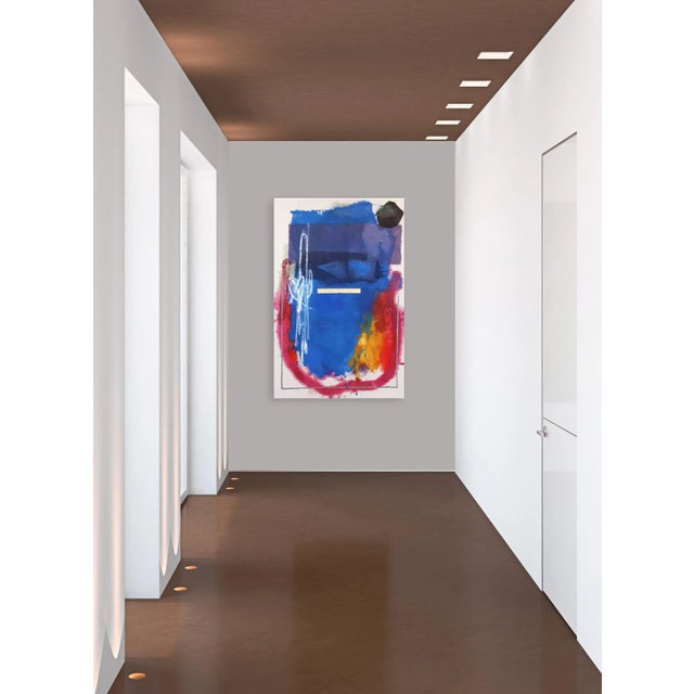 Blue "Synthesism: Solitude 2" Large Contemporary Original Abstract Ultramarine Blue and Red Painting by Jason DeMeo For Sale - Image 8 of 9