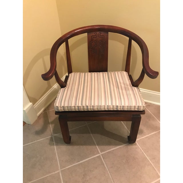Vintage Mid Century Wood James Mont Style Ming Chair For Sale - Image 9 of 9