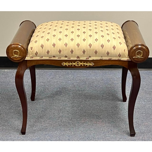 1900 - 1909 Turn of the Century French Empire Mahogany Bench For Sale - Image 5 of 9