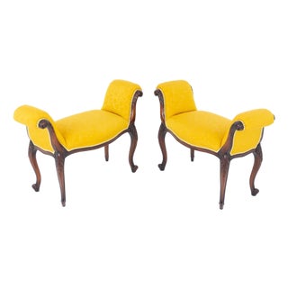 Hepplewhite Window Seats in Mahogany, 1880, Set of 2 For Sale