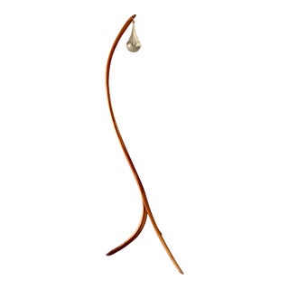 Sculpted Bent Wood Floor Lamp by Micheal Wilson For Sale