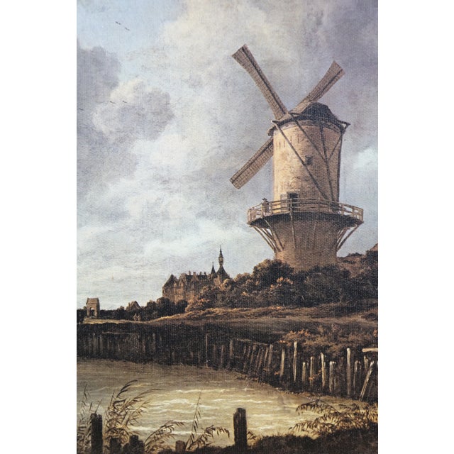 Gray Late 20th Century Dutch Windmill Wijk Bij Duurstede Print on Canvas After Jacob Van Ruisdael 21", Framed For Sale - Image 8 of 12