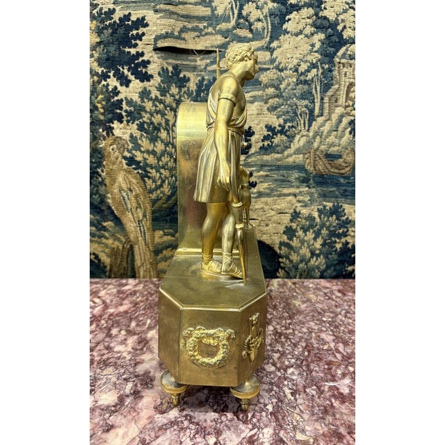 Metal Antique Empire Melancholy Love Pendulum, 1810 For Sale - Image 7 of 8