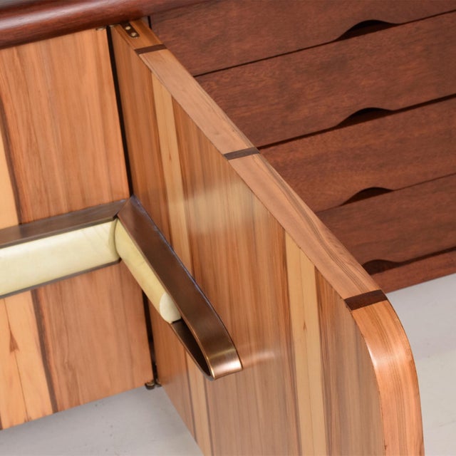 Wood Mexican Modernist Long Credenza Attributed to Eugenio Escudero For Sale - Image 7 of 11