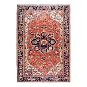 1890s Red Medallion Antique Nw Persian Serapi Rug 12'6" X 18'9" Handknotted Wool Carpet