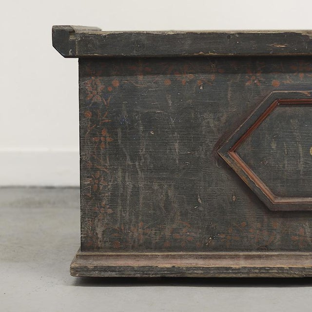 Wood Painted Bridal Chest, Germany For Sale - Image 7 of 9