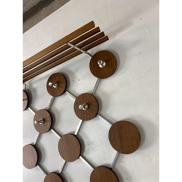 Vintage ScandinavianTeak and Metal Coat Rack, 1960s For Sale - Image 4 of 11