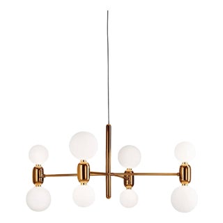 Aballs Chandelier 4 Golden Suspension Lamp by Jaime Hayon for Parachilna For Sale