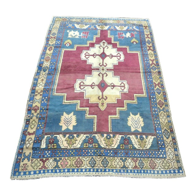 1960s Traditional Turkish Wool Rug For Sale