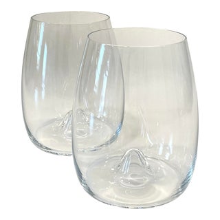 Contemporary Waterford Elegance Stemless Wine Glasses - a Pair For Sale