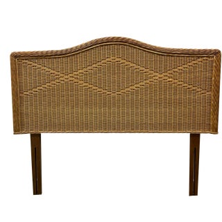 Vintage Brown Wicker Headboard For Sale