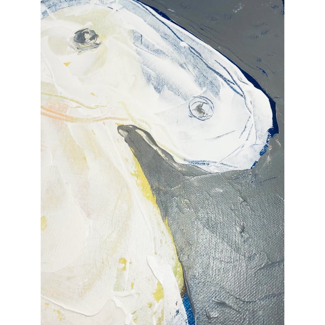 Contemporary Original Painting “Horse in White” by Cassandra on Auker. Acrylic on Stretched Canvas. For Sale - Image 9 of 11