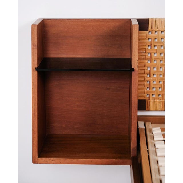 Model GE 701 Double Bed in Teak with Cane Weaving by Hans J. Wegner for Getama, 1950s For Sale - Image 10 of 14
