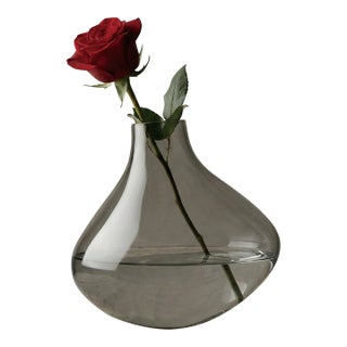 Housewarming Gift Crystal Vase With Natural Stone – One of a Kind Sculptural Decor For Sale