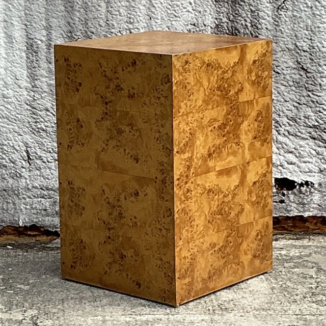 Late 20th Century Vintage Boho Burl Wood Pedestal For Sale - Image 5 of 6