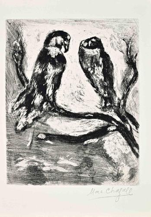 Marc Chagall, LAigle et le Hibou (The Eagle and the Owl), 1952, Etching