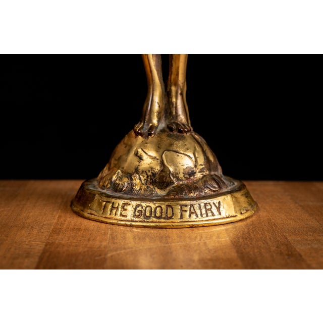 1910s The Good Fairy | Brass McCutcheon Statuette; Signed, Dated For Sale - Image 9 of 11