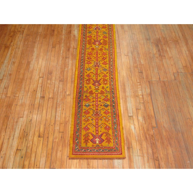 Antique Zabihi Collection Narrow Long Turkish Oushak Runner - 2'1" x 16' For Sale - Image 11 of 11