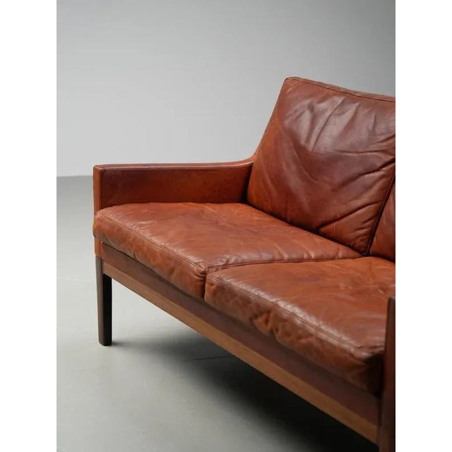 2-Seater Sofa in Cognac Leather by Kai Lyngfeldt Larsen, Denmark, 1960s For Sale - Image 13 of 16
