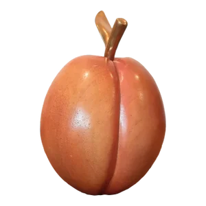 Giant Mid Century Wooden Brass Peach