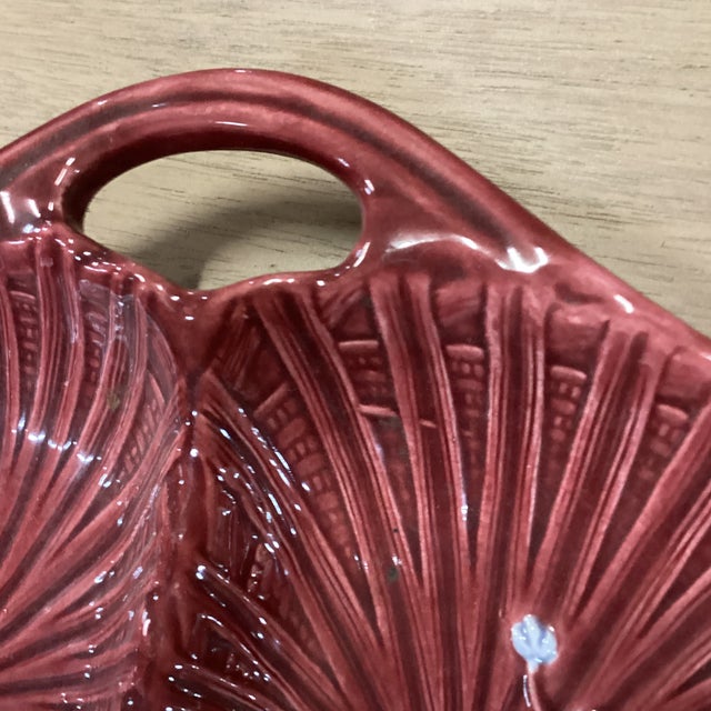 Ceramic Mid 20th Century Crimson Majolica Platter For Sale - Image 7 of 11