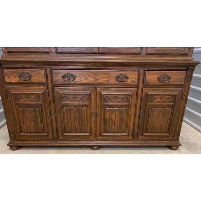 Ethan Allen Royal Charter Oak Buffet With Hutch China Chairish