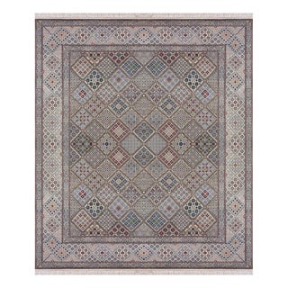 Hand-Knotted Nain Rug in Wool and Silk For Sale