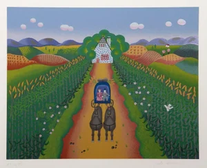 Gisela Fabian, "The Immigrants," Serigraph
