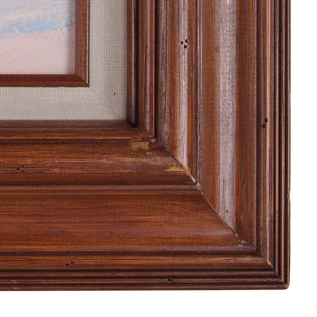 American Unsigned Snowy Trail Through Gate Oil Painting For Sale - Image 3 of 4