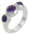 1980s Tiffany & Co. French Amethyst 18k White Gold Three Stone Ring, Size 6.5 For Sale