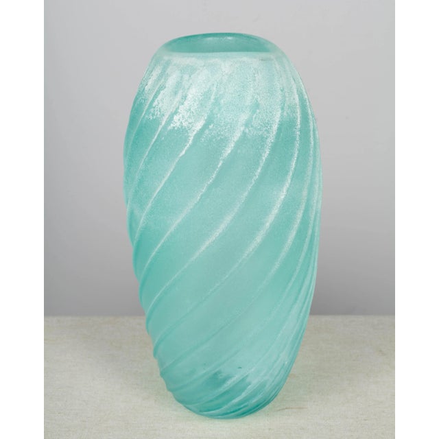 Cenedese Murano Scavo Glass Vase | Chairish