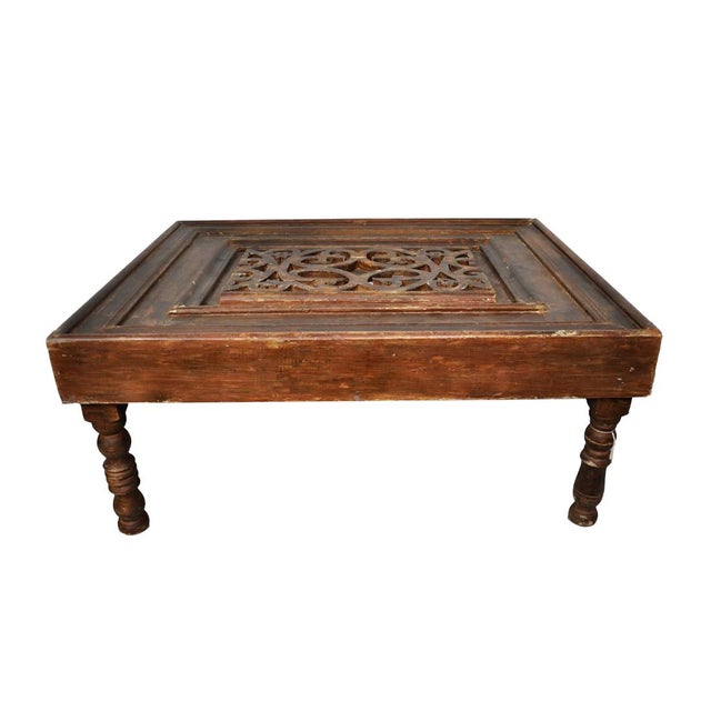 Vintage Egyptian Carved Wood Coffee Table Chairish