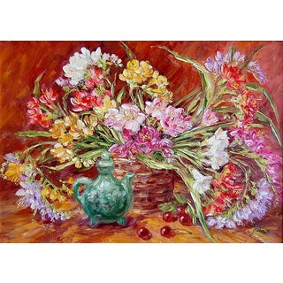 Oil Painting a Bouquet of Freesias Kotmin Olga For Sale