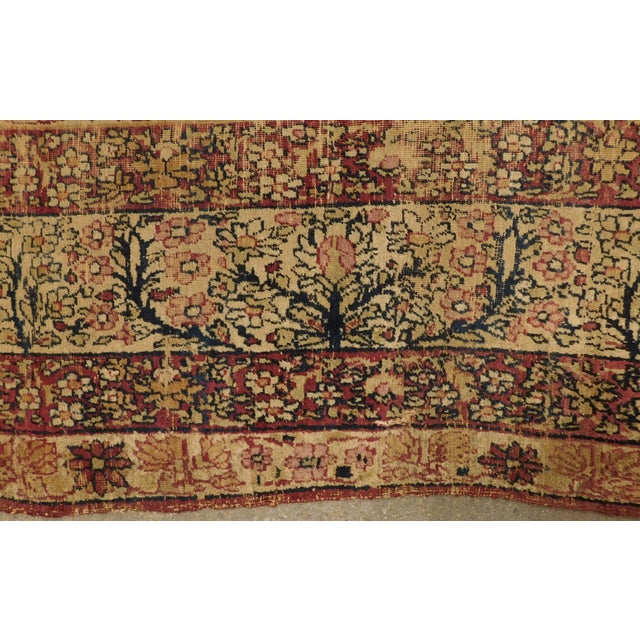 Tan Distressed Antique Hand Knotted Persian Rug in Earth Tones - 9'x 12'10" For Sale - Image 8 of 12