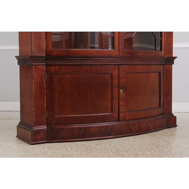 Baker Vintage Mahogany Bow Front China Cabinet For Sale - Image 9 of 16