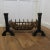 Black Large Antique Inglenook Fire Grate on Andirons For Sale - Image 8 of 8