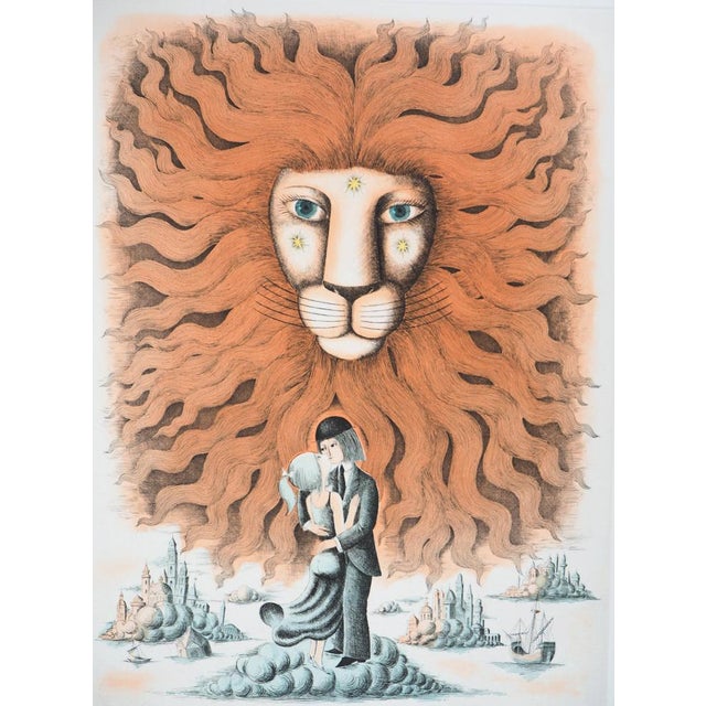 Raymond Peynet, Zodiac Sign, Leo, Original Engraving For Sale - Image 7 of 7