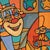 Mid 20th Century Modern Colorful Cubist-Style Framed Painting With Smiling Clown “ Smile “ by Wrasky For Sale - Image 9 of 12