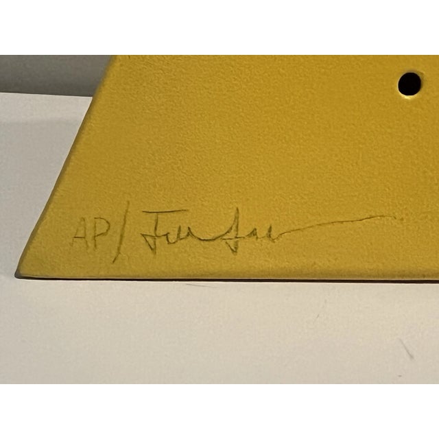 Mid-Century Modern Lucio Fontana (1899-1968), Midcentury, Geometric Abstract Sculpture, Painted Steel, Signed, Artist’s Proof For Sale - Image 3 of 7