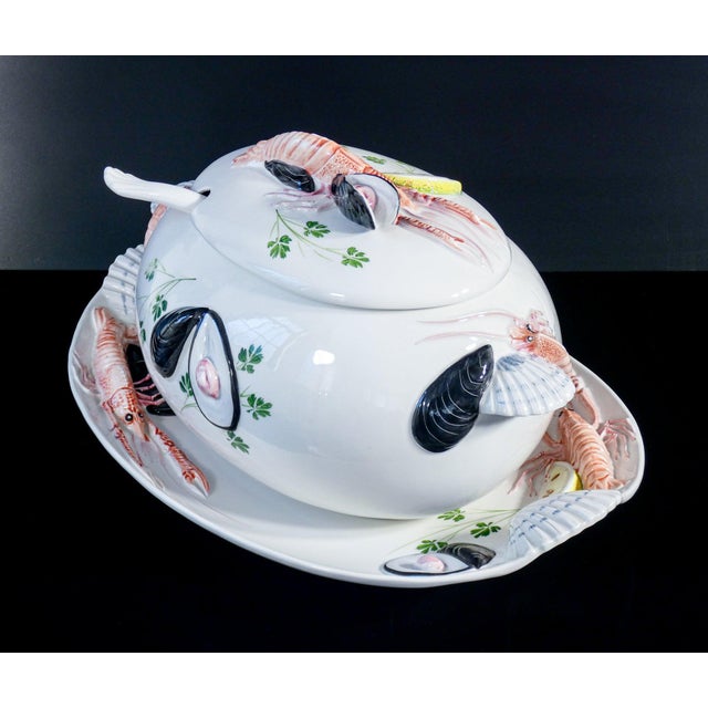 Large Porcelain Soup Tureen with Tray from Tre Art, Set of 2 For Sale - Image 6 of 15