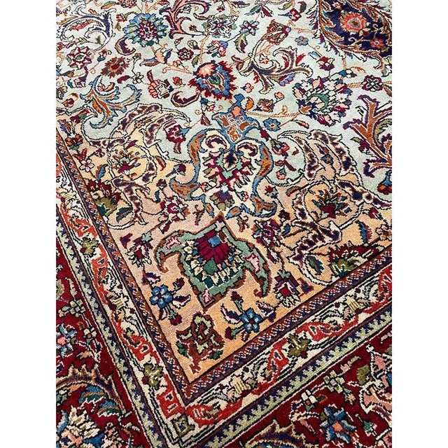 1970s Old Persian Tabriz Area Rug 7’10” X 11’4″ For Sale - Image 11 of 13