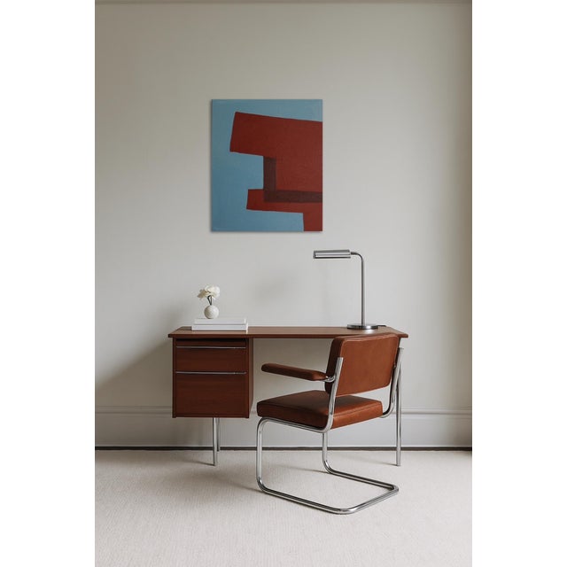 Maroon Bodasca, Structure in Blue and Red, 2025, Acrylic on Canvas For Sale - Image 8 of 12