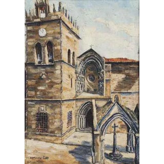 António Lima, Guimarães-Largo da Oliveira, Oil on Canvas For Sale