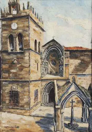 António Lima, Guimarães-Largo da Oliveira, Oil on Canvas