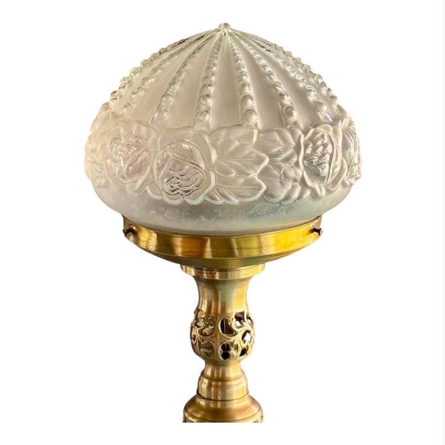 Vintage Art Deco Table Lamp in Brass, 1940 For Sale - Image 3 of 6