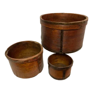 19th Century Steam Bent Wooden Dry Measures Set of 3