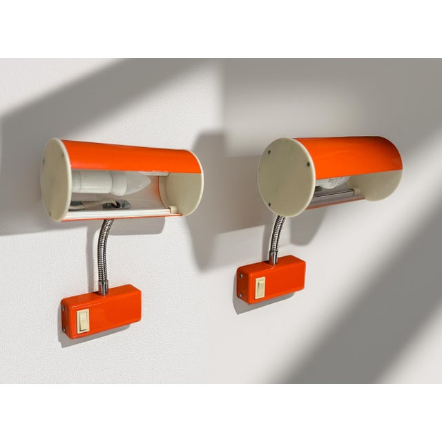 Orange Wall Lamps by Ateljé Lyktan, 1970s, Set of 2 For Sale - Image 6 of 6