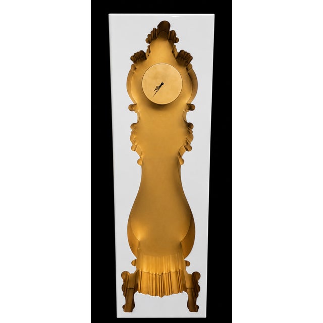 Polart InsideOut (Model 4403a) Postmodern Trompe L’Oeil Sculptural Grandfather Clock in White and Gold, 1980s For Sale - Image 4 of 9